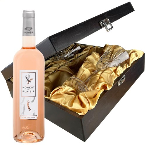 Moment de Plaisir Cinsault Rose Wine And Glasses In Luxury Presentation Box